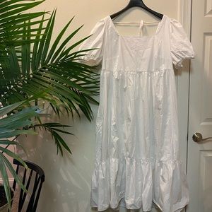 HM Cottage Core Square Neck Puff Sleeve Midi Dress